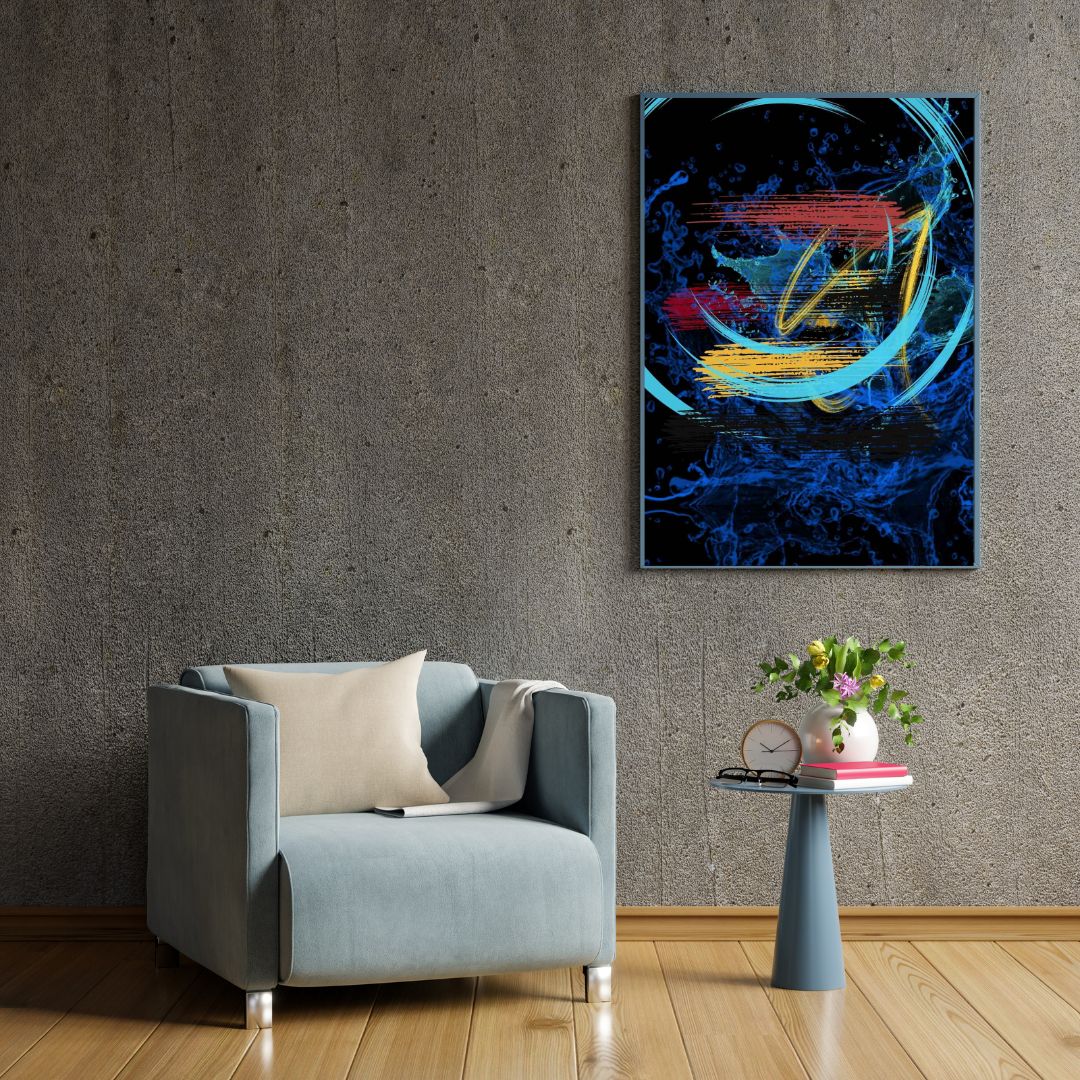High-resolution digital print featuring fluid abstract design