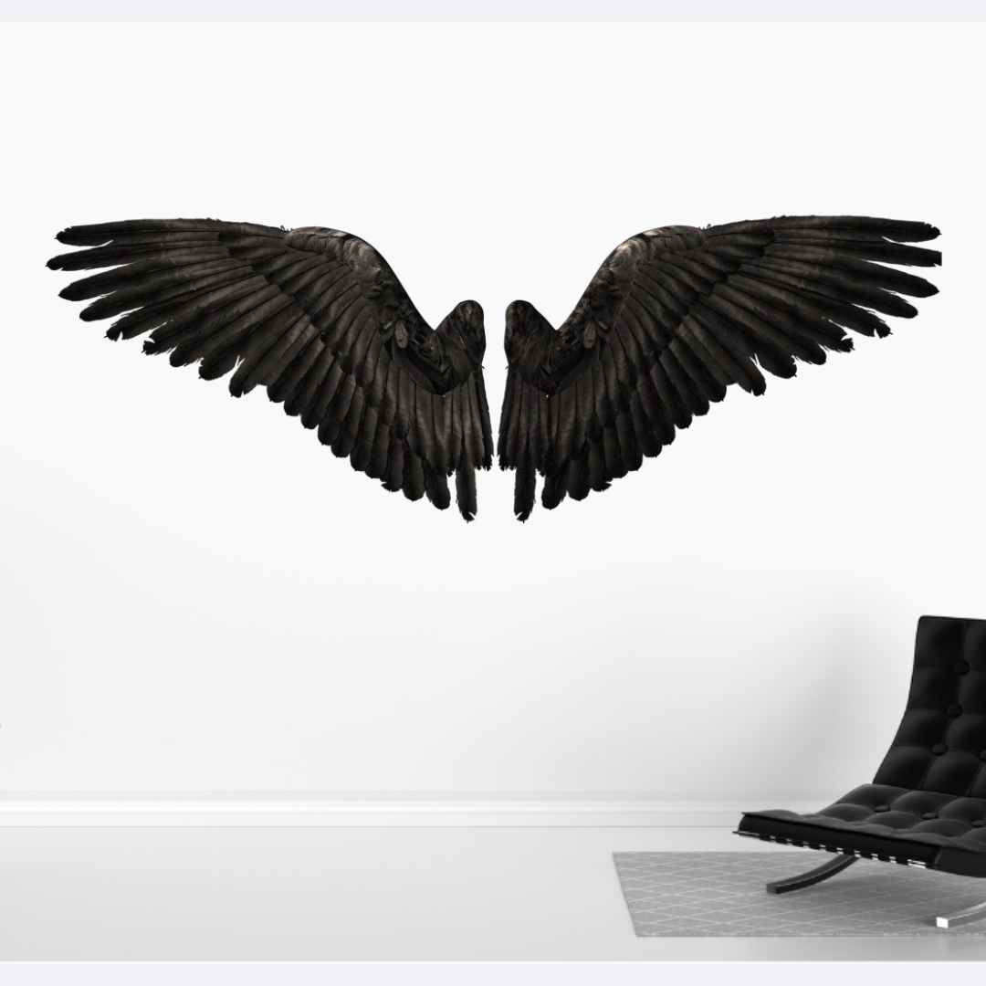 Black Angel Wings Digital Art | Spiritual Wall Décor, DIY Crafts and Meaningful Gifts for Modern Interiors Gift - ForArtHunters