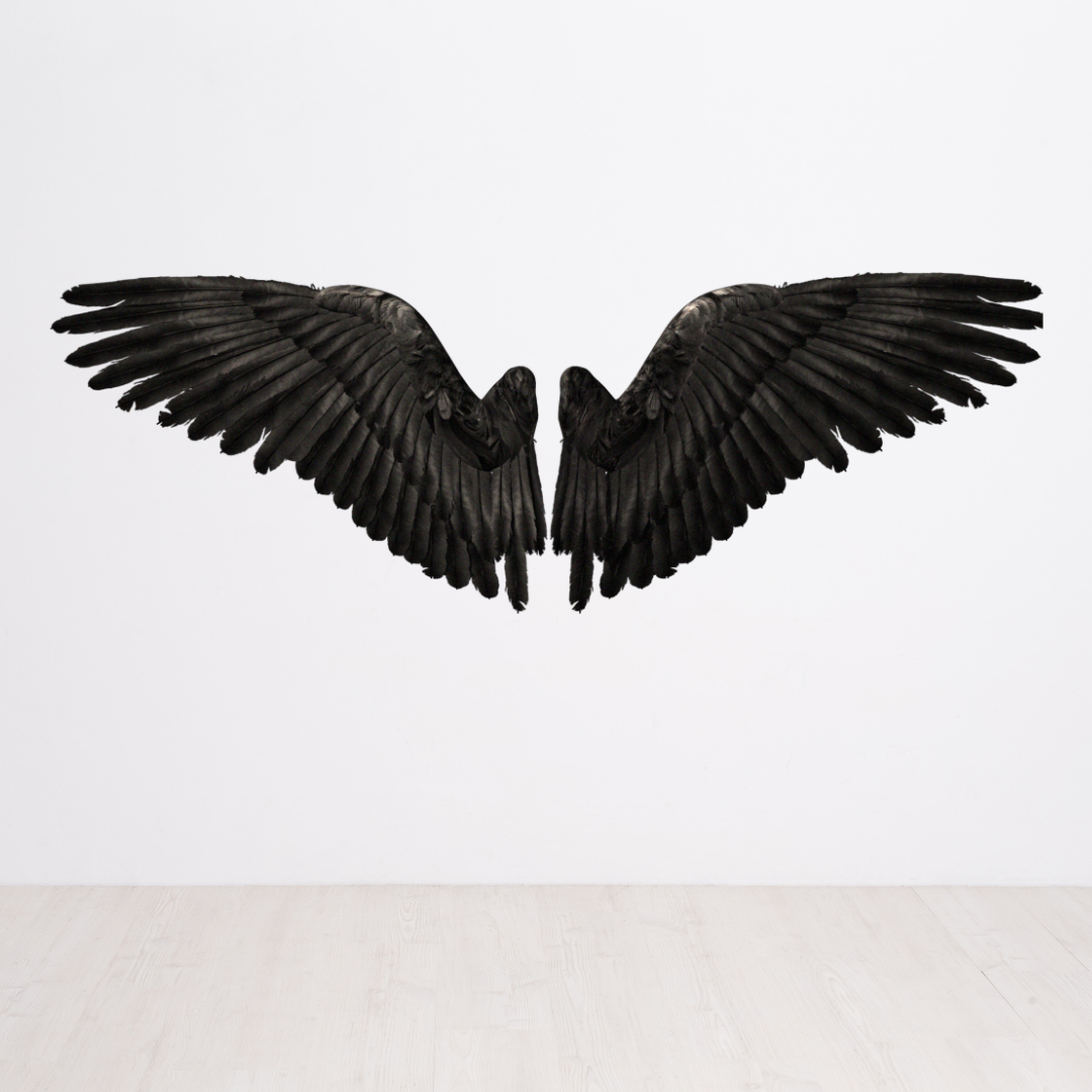 Black Angel Wings Digital Art | Spiritual Wall Décor, DIY Crafts and Meaningful Gifts for Modern Interiors Gift - ForArtHunters