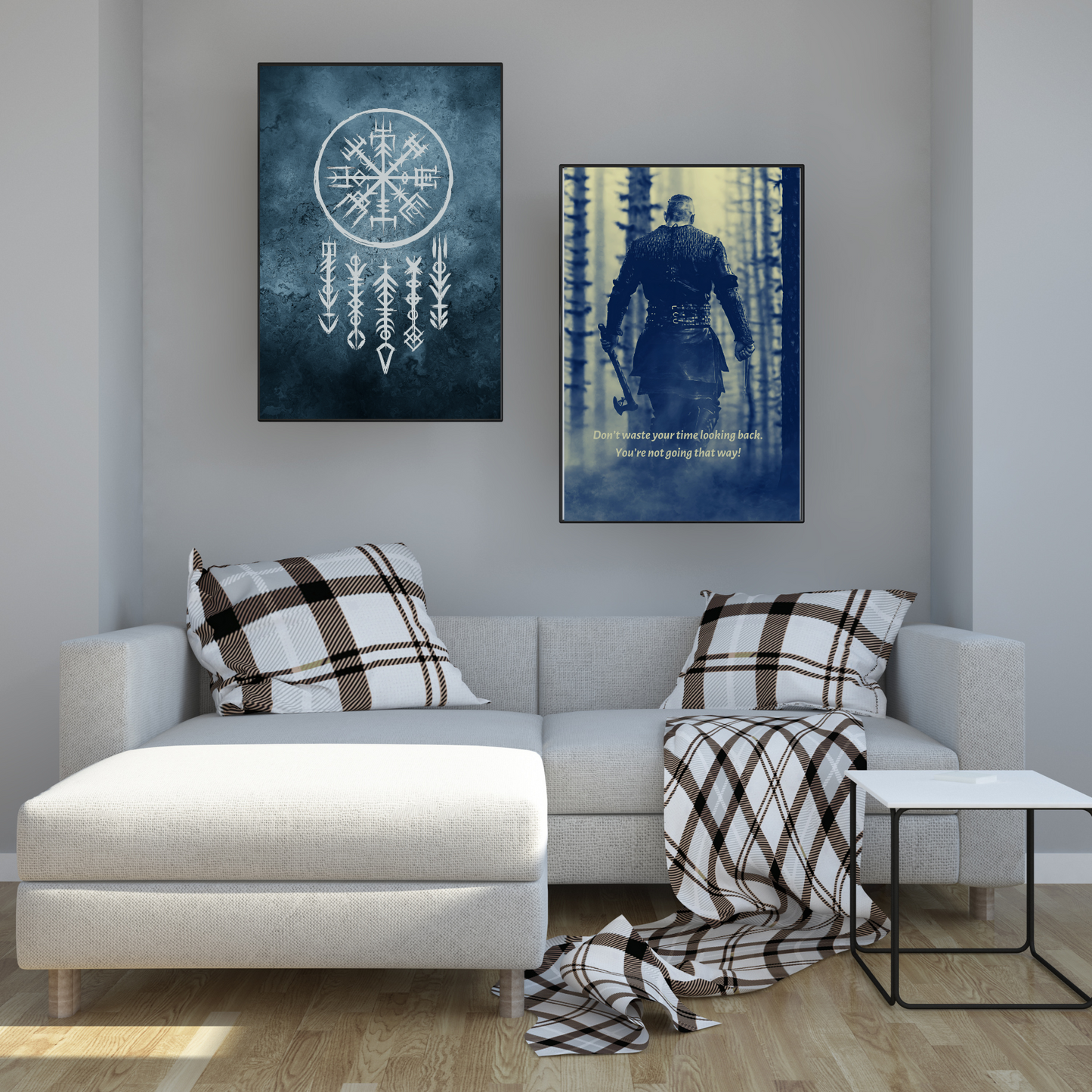 Printable Viking Art with Nordic Runes & Vegvisir Compass | Norse Mythology Wall Decor | Futhark Symbol Digital Download - ForArtHunters