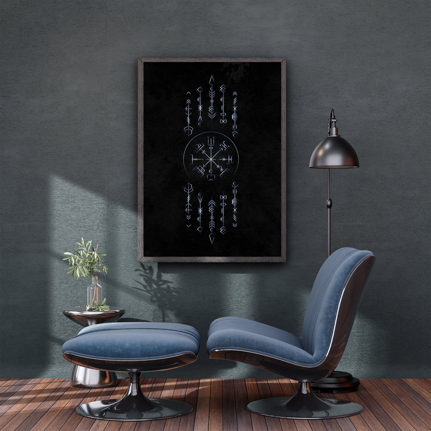 Viking Vegvisir Compass Wall Art | Norse Mythology Digital Download | Nordic Runes Symbol for Spiritual Home Décor - ForArtHunters