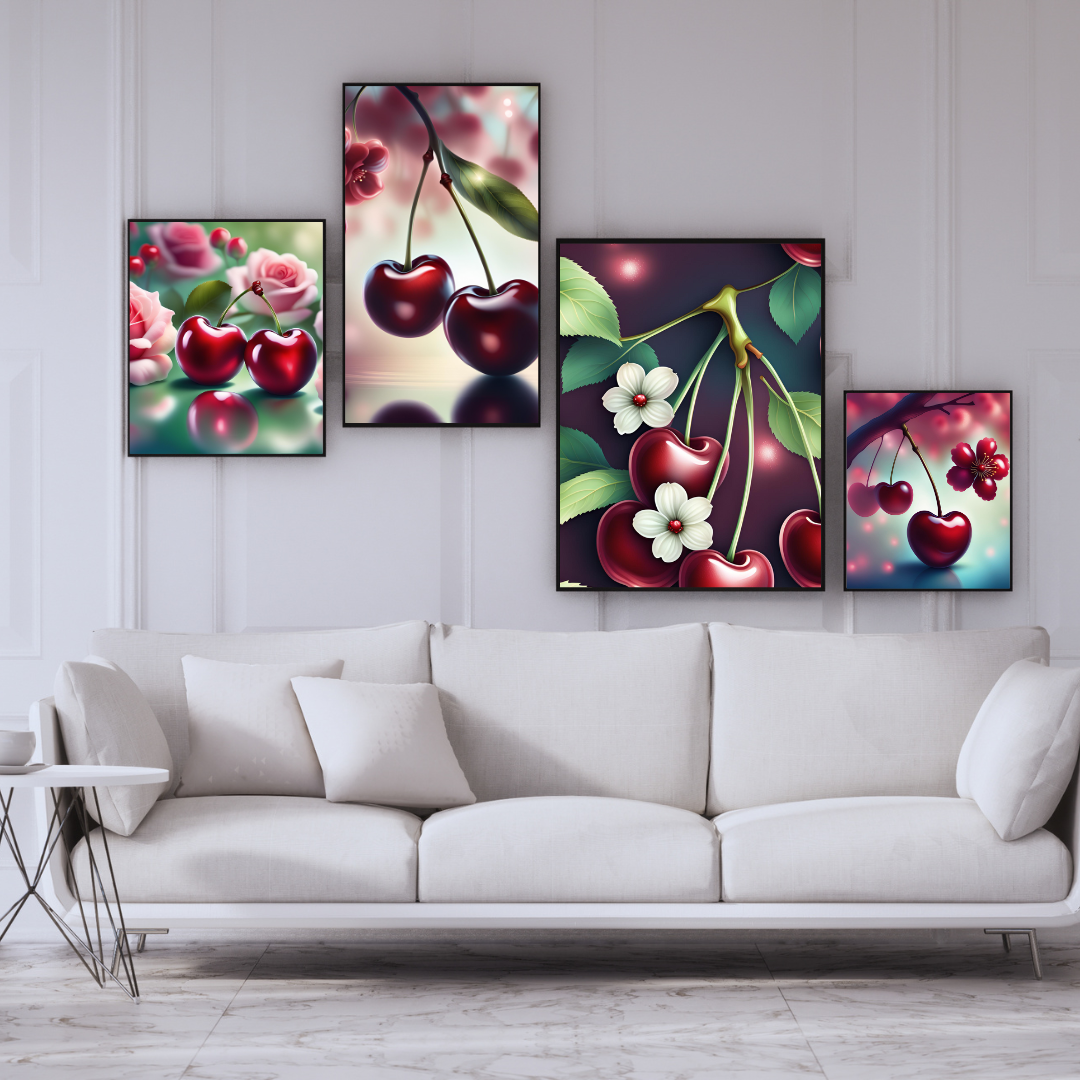 High-quality cherry blossom digital painting for instant download