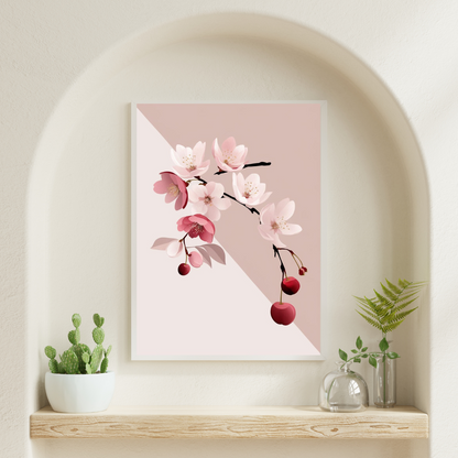 6-piece pink flower print bundle – botanical artwork for modern and boho interiors