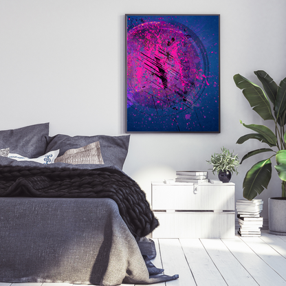 Unique abstract art print in a professional office space, adding creativity and inspiration to the decor.