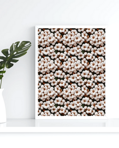 Cotton Flower Digital Print | Elegant Rustic Home Décor for Farmhouse, Boho & Minimalist Spaces - ForArtHunters