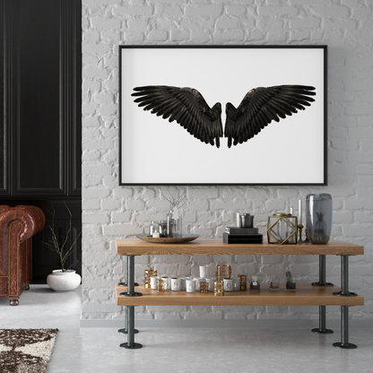 Black Angel Wings Digital Art | Spiritual Wall Décor, DIY Crafts and Meaningful Gifts for Modern Interiors Gift - ForArtHunters