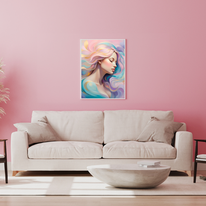 Soft feminine energy artwork on canvas, perfect for meditation room décor