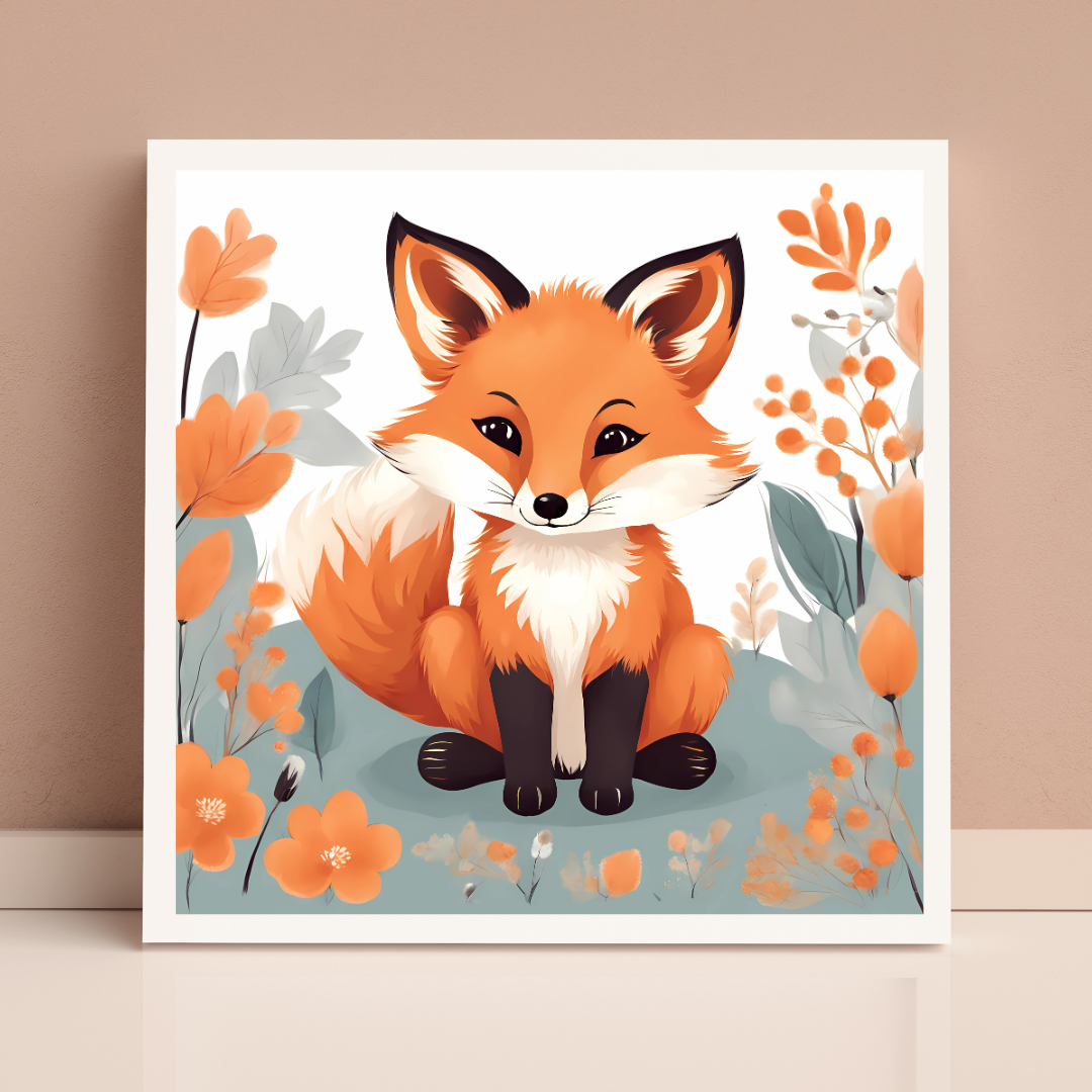  Digital woodland fox art bundle, perfect for animal lovers, rustic homes, and cozy bedrooms.