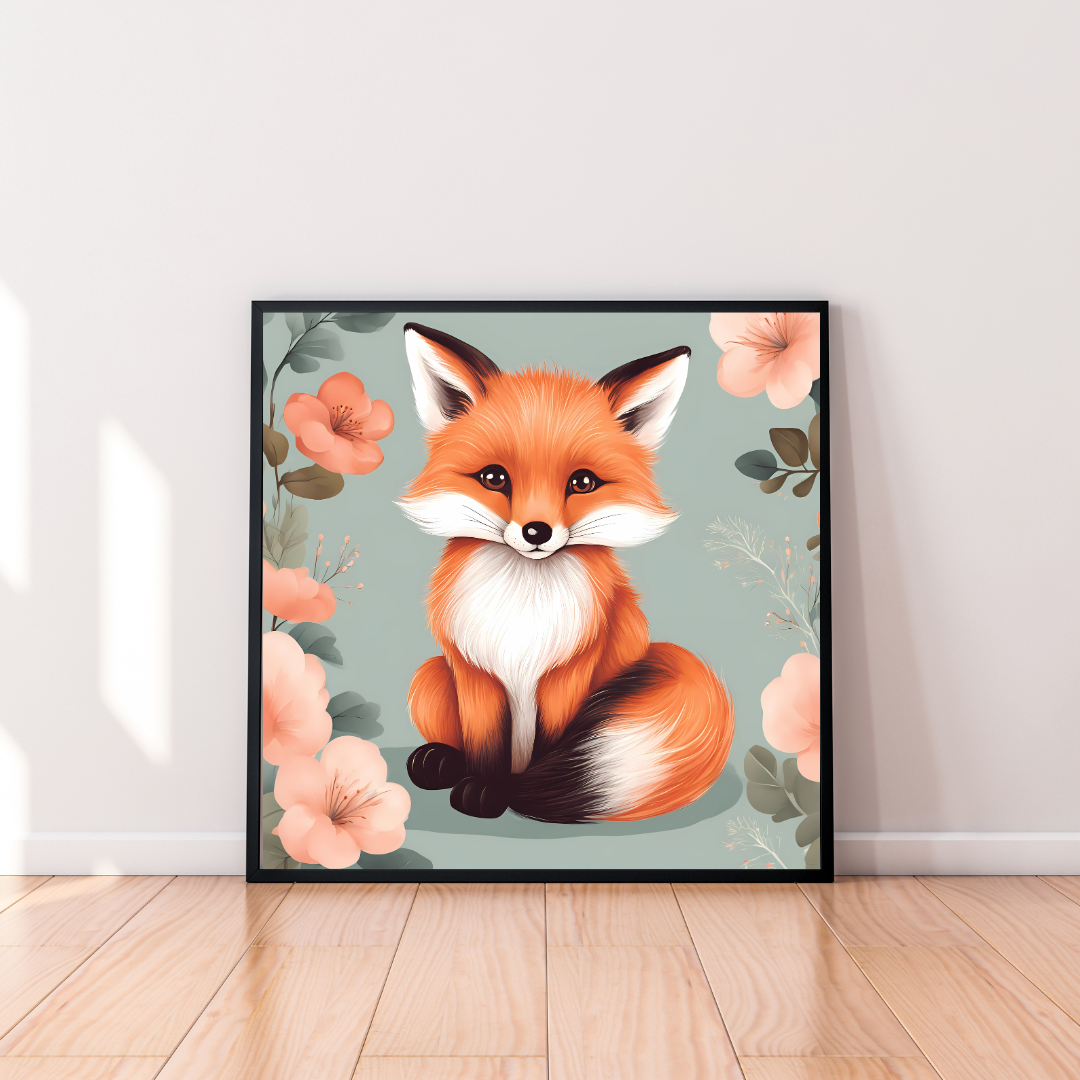  Charming illustrated fox artwork, bringing a whimsical and magical touch to your walls.