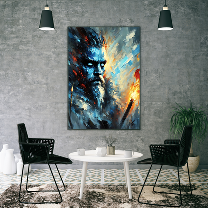 Powerful warrior-inspired abstract print for modern interiors