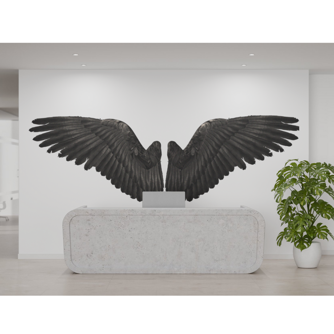 Black Angel Wings Digital Art | Spiritual Wall Décor, DIY Crafts and Meaningful Gifts for Modern Interiors Gift - ForArtHunters