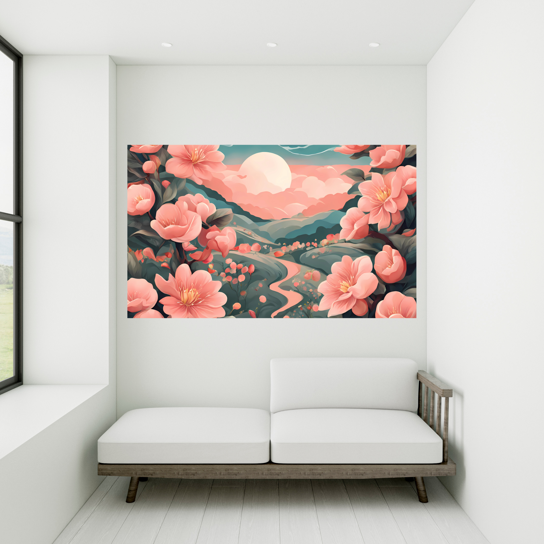 Romantic Blossom Path – Aesthetic Nature-Inspired Digital Print