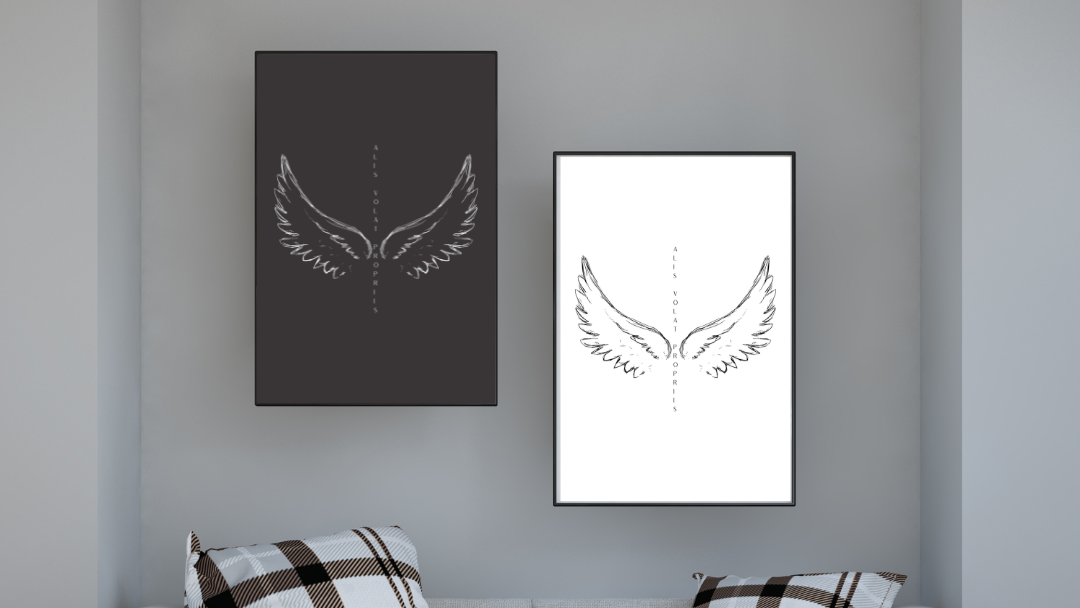 Alis Volat Propriis" Wall Art Printable | Inspirational Latin Quote "She Flies With Her Own Wings" – Empowerment & Resilience Design - ForArtHunters