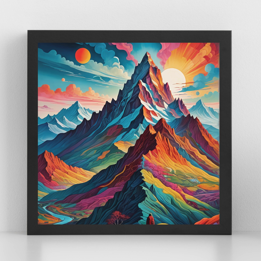 Surreal Mountain Landscape – Fantasy Digital Download Art Print, Celestial Adventure for Home & Office Décor - ForArtHunters