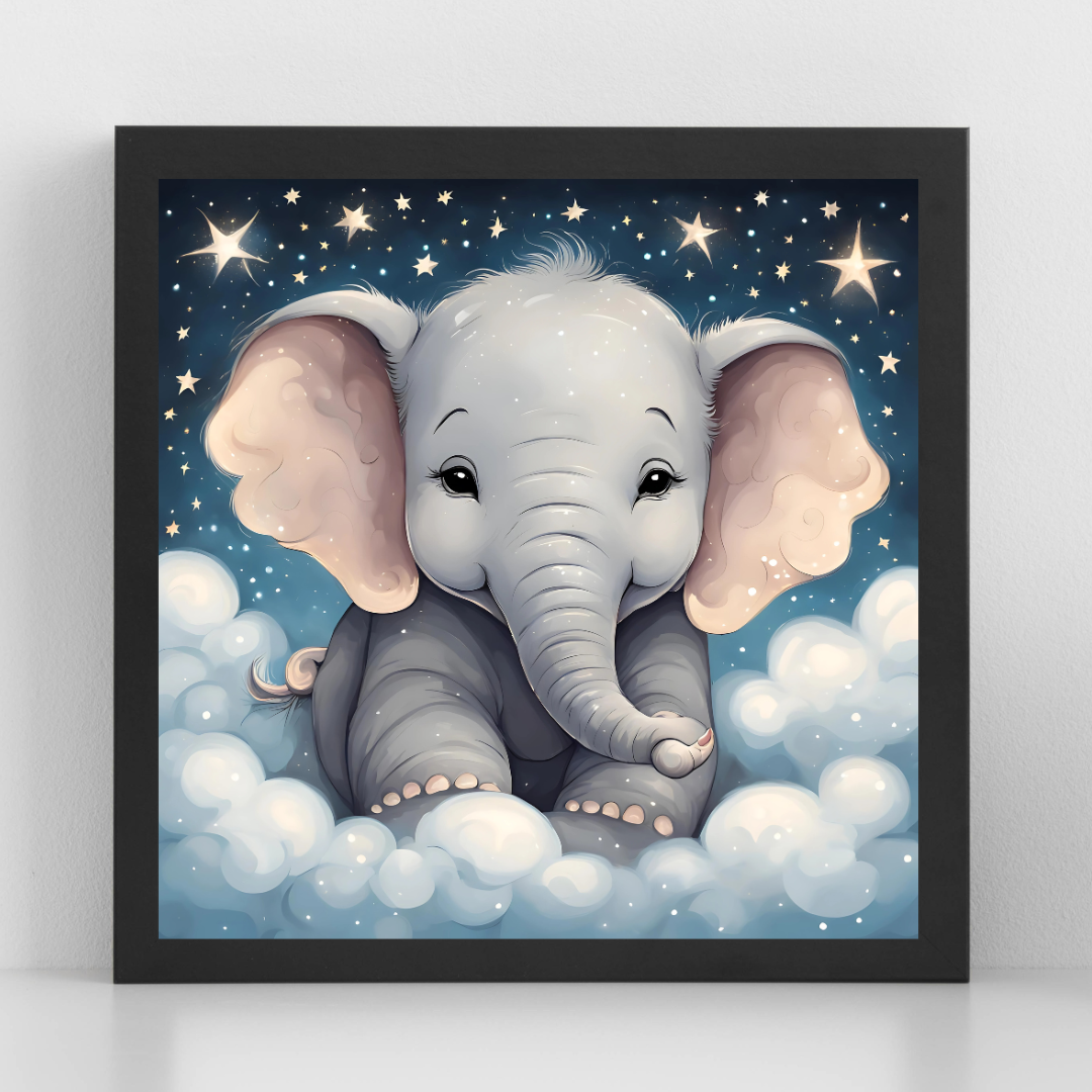 Adorable Elephant Illustration – Digital Download for Nursery Décor, Kids' Room Art & Gifts - ForArtHunters