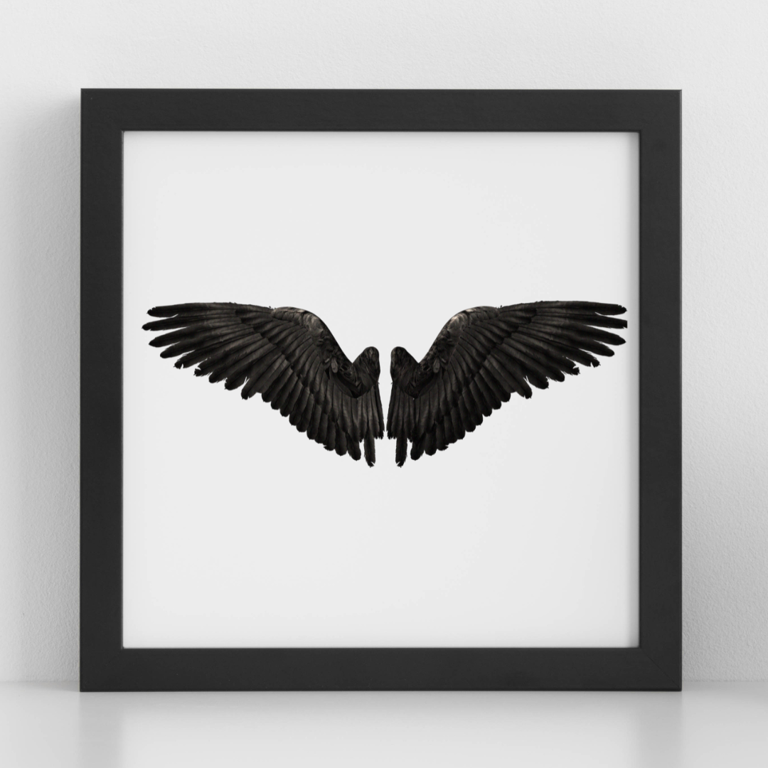 Black Angel Wings Digital Art | Spiritual Wall Décor, DIY Crafts and Meaningful Gifts for Modern Interiors Gift - ForArtHunters