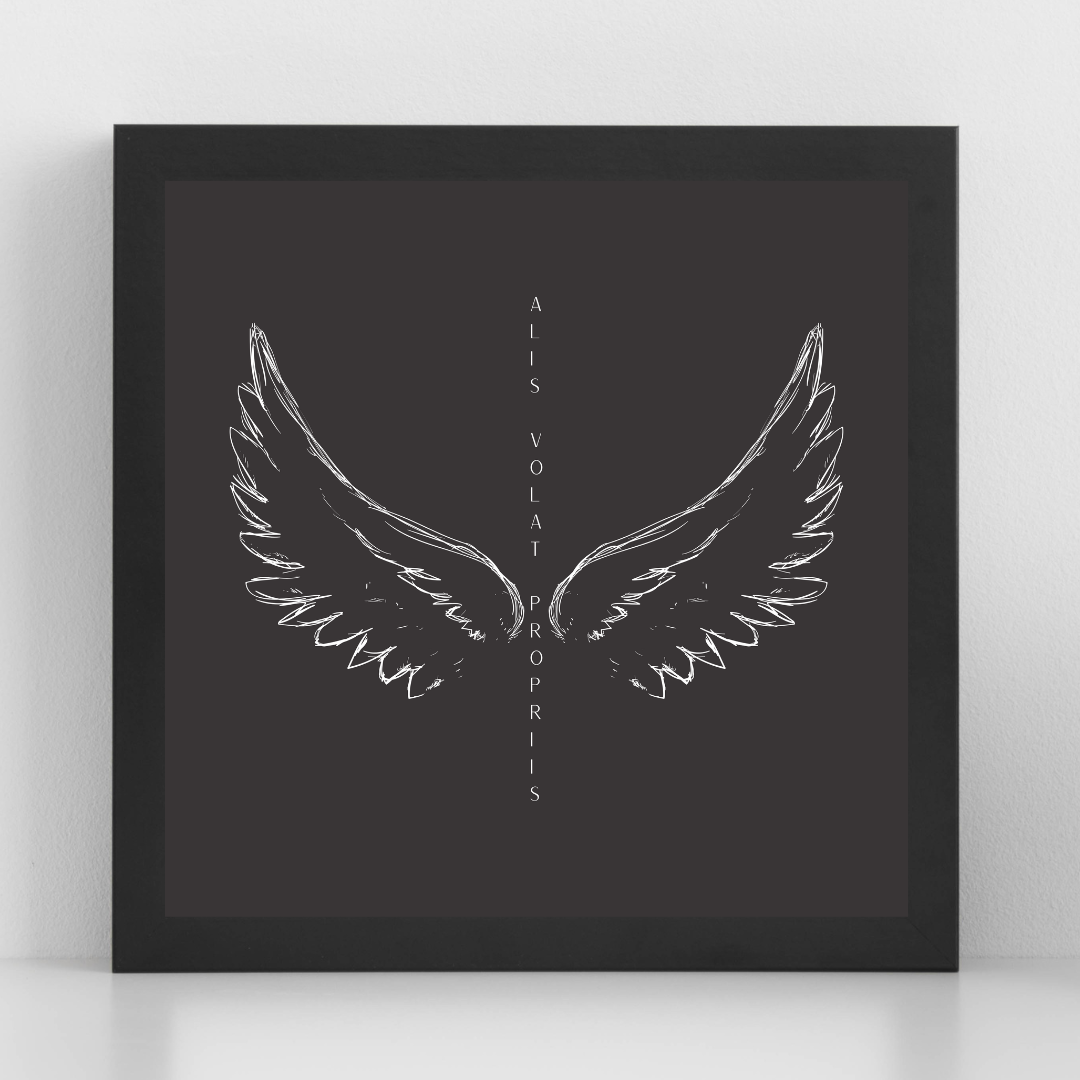 Alis Volat Propriis" Wall Art Printable | Inspirational Latin Quote "She Flies With Her Own Wings" – Empowerment & Resilience Design - ForArtHunters