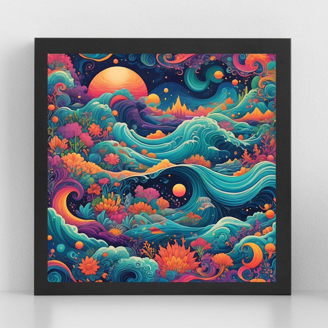 Vibrant Dreamlike Art – Celestial Floral Digital Download, Unique Nature-Inspired Painting for Home & Office Décor - ForArtHunters