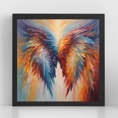 Multicolored Angel Wings Art – Spiritual and Uplifting Digital Download, Hope & Freedom Symbol for Home Décor - ForArtHunters