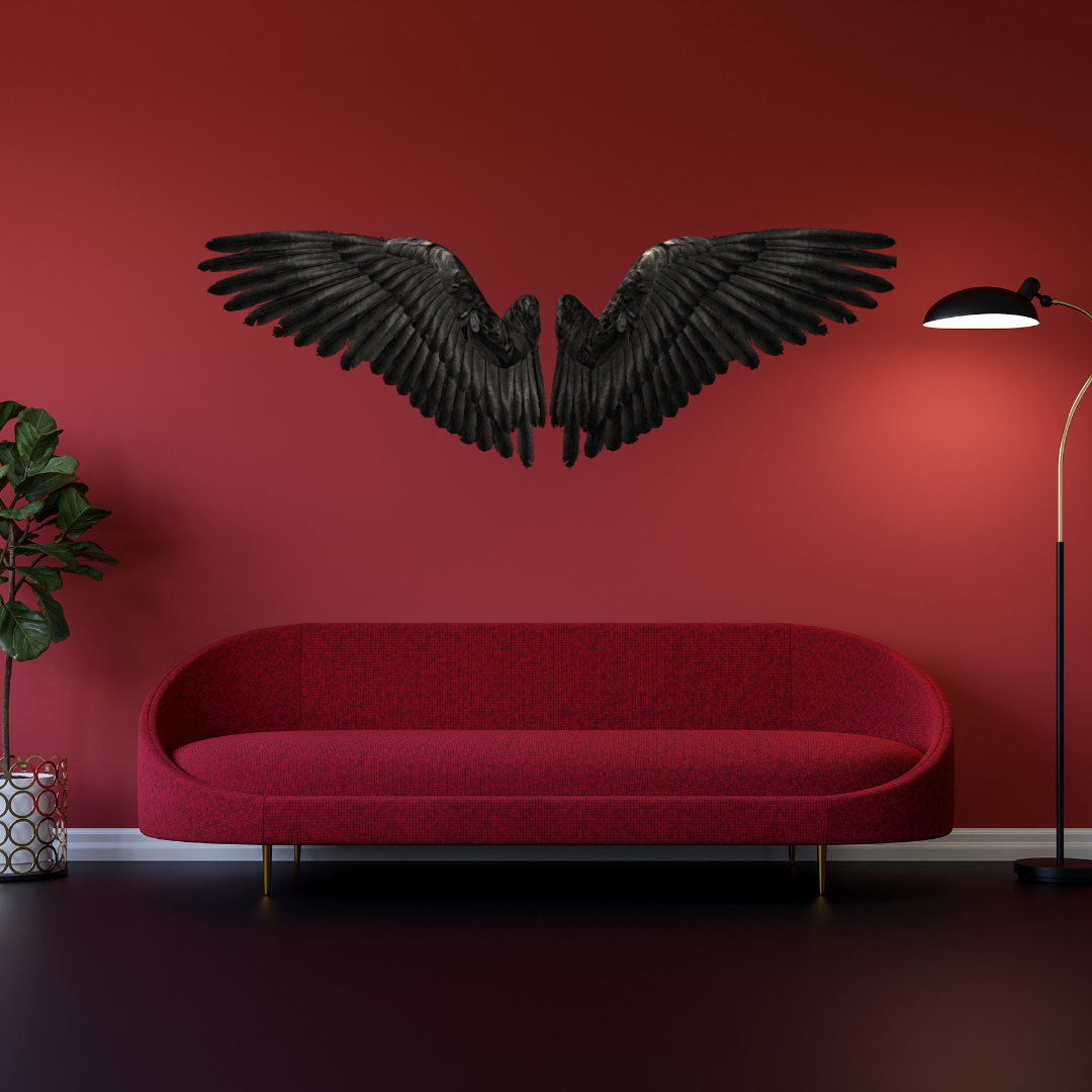 Black Angel Wings Digital Art | Spiritual Wall Décor, DIY Crafts and Meaningful Gifts for Modern Interiors Gift - ForArtHunters