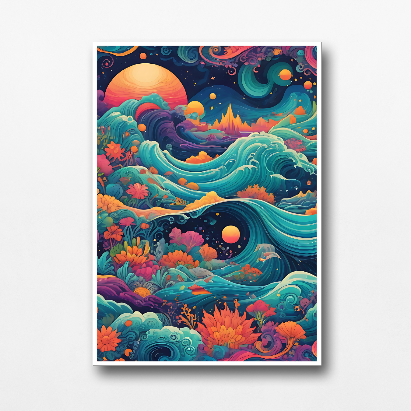 Vibrant Dreamlike Art – Celestial Floral Digital Download, Unique Nature-Inspired Painting for Home & Office Décor - ForArtHunters