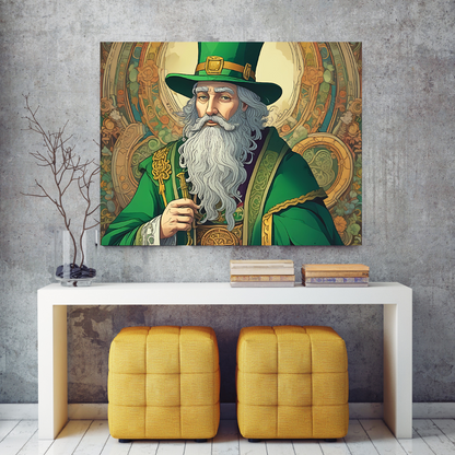 Historical and spiritual Celtic old man print with powerful presence