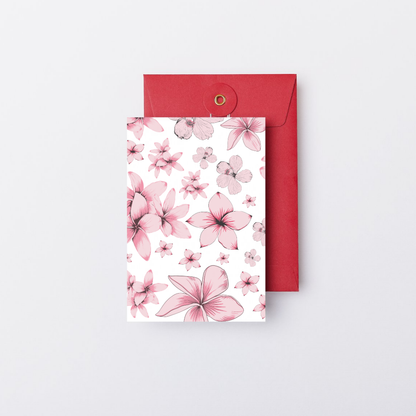 Pink Plumeria and Hibiscus Flower Digital Pattern | Tropical Floral Design for DIY Crafts, Stationery and Custom Projects - ForArtHunters