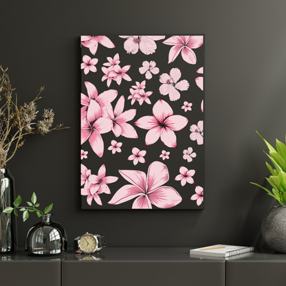 Pink Plumeria and Hibiscus Flower Digital Pattern | Tropical Floral Design for DIY Crafts, Stationery and Custom Projects - ForArtHunters